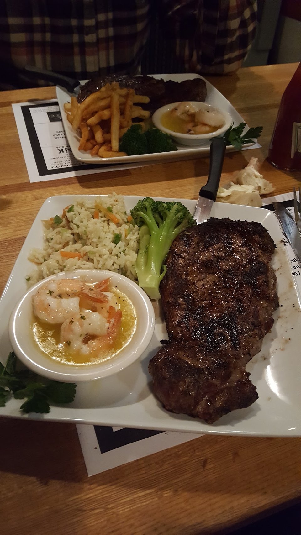 Ribeye Steak Shrimp Scampi